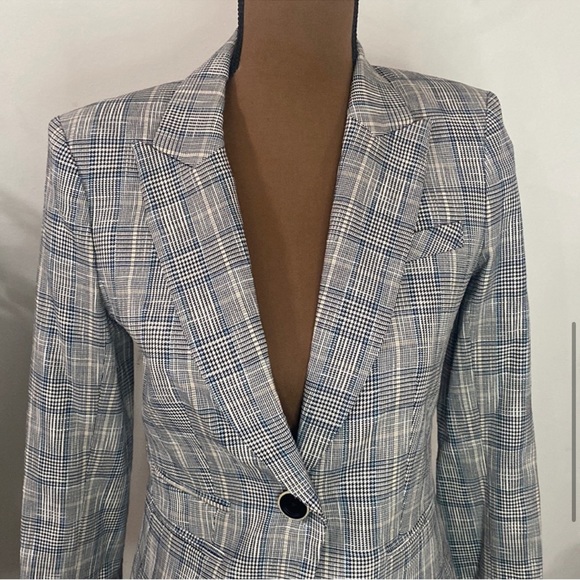 Veronica Beard Gia Dickey Glenn Plaid one button Jacket in blue multi size 2 - Picture 5 of 11